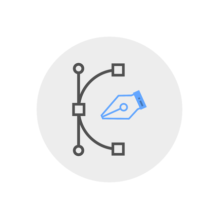 Pen tool vector icon in circle, isolated on White background.のイラスト素材