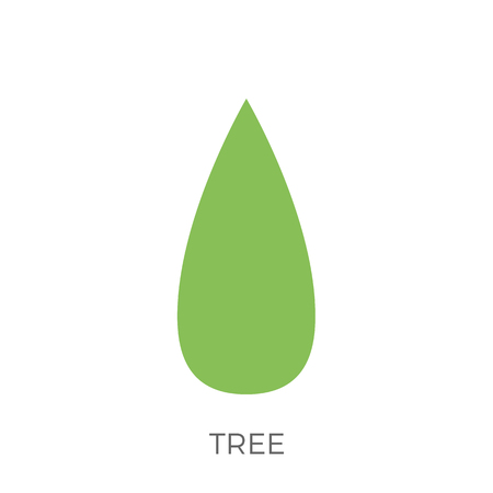 Tree in a Flat Design. Isolated on White Background. Vector Icon.のイラスト素材