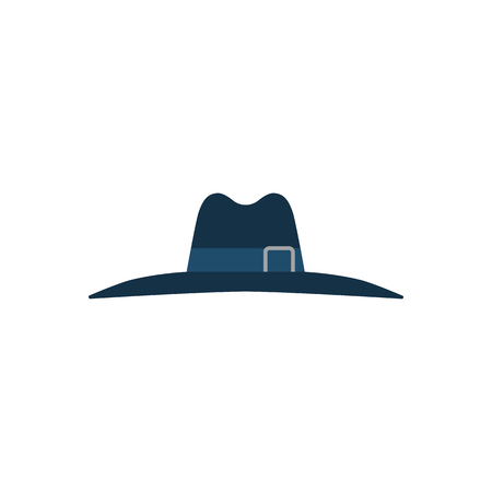 Vintage Hat Flat Icon. Isolated on White Background.の写真素材