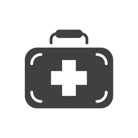 First Aid Kit Glyph Icon. Isolated on the White Background.の写真素材
