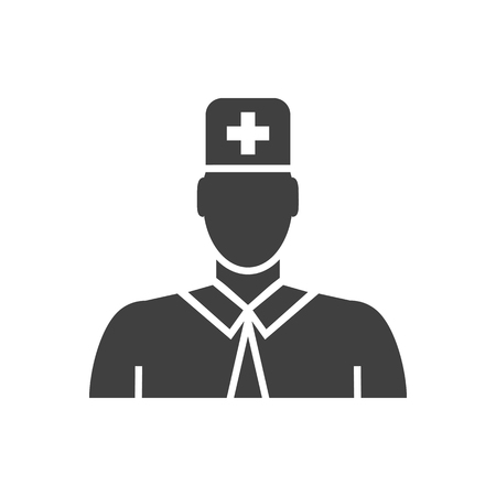 Doctor Glyph Icon. Isolated on the White Background.の写真素材