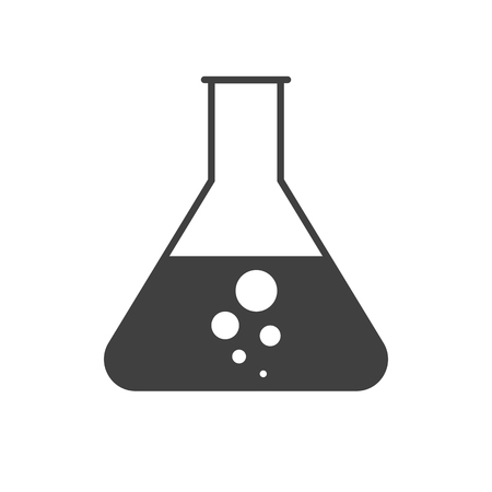 Chemisty, Test Tube Glyph Icon. Isolated on the White Background.の写真素材