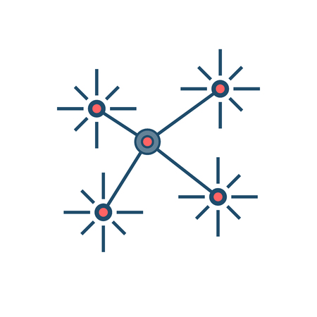 Decentralization Flat  Icon. Isolated on White Background. Trendy Flat Style.の写真素材