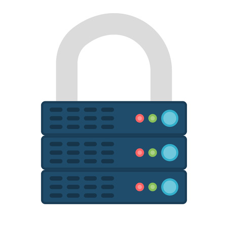 Encrypted Concept, Server Flat Icon. Isolated on White Background.の写真素材