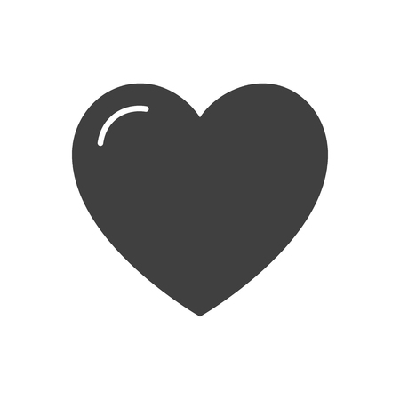 Heart Glyph  Icon. Isolated on the White Background.の写真素材