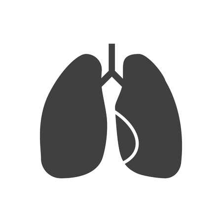 Lungs Glyph Related  Icon. Isolated on the White Background.のイラスト素材