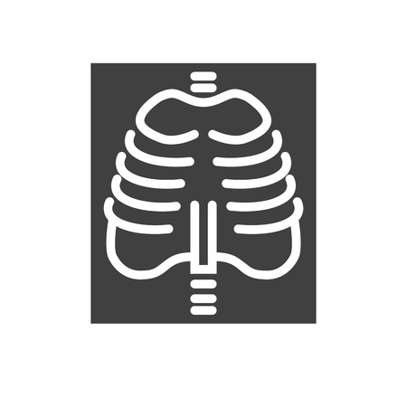 X-ray Glyph Related Icon. Isolated on the White Background.のイラスト素材