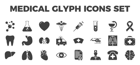 Medical Icons Set. Glyph Related Iconsのイラスト素材