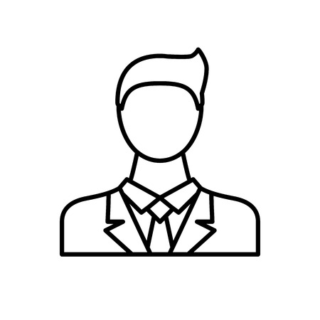 Businessman Thin Line Vector Icon. Isolated on White Background.のイラスト素材