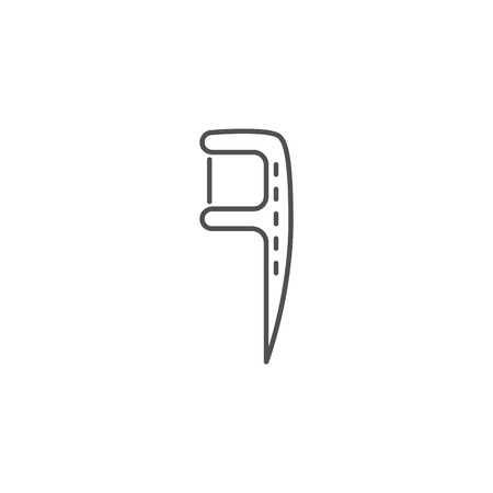 Floss Toothpick Line Icon. Floss Toothpick Line Related Vector Line Icon. Isolated on White Background. Editable Stroke.のイラスト素材