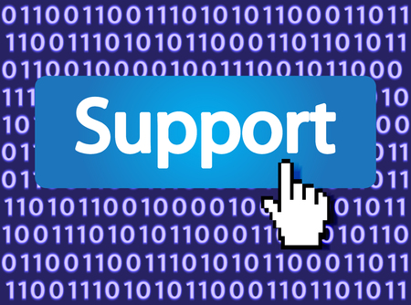 Support Button with Hand Cursor. Vector Illustration.のイラスト素材