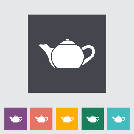 Kettle. Single flat icon. Vector illustration.のイラスト素材