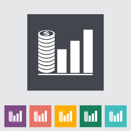 Graph flat single icon. Vector illustration.のイラスト素材