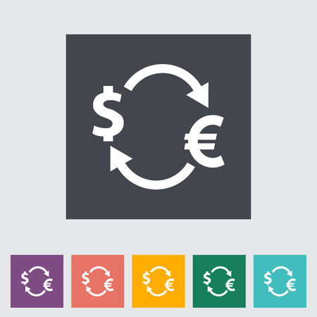 Currency exchange. Single flat icon. Vector illustration.のイラスト素材