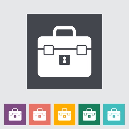 Briefcase single flat icon. Vector illustration.のイラスト素材