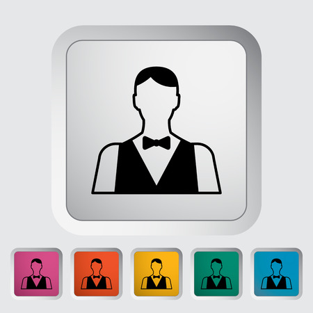 Live dealer. Single flat icon on the button. Vector illustration.のイラスト素材