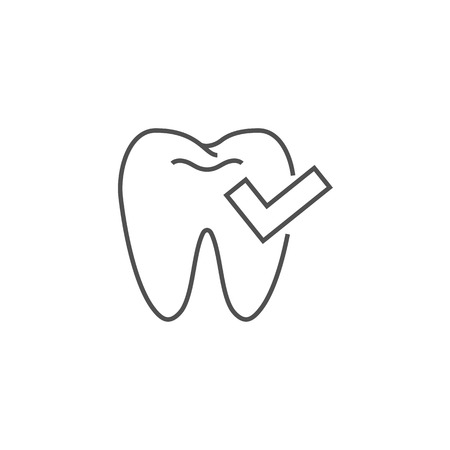 Dental Check Line Icon. Dental Check Line Related Vector Line Icon. Isolated on White Background. Editable Stroke.のイラスト素材