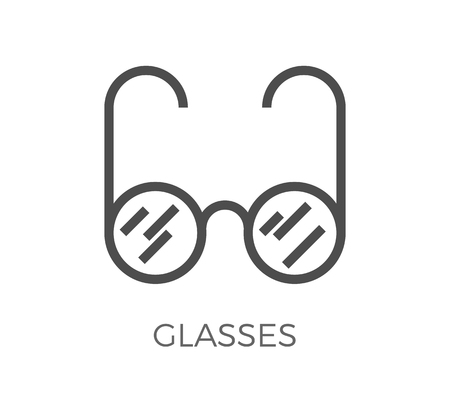 Glasses Thin Line Icon. Flat Icon Isolated on the White Background. Editable Strokefile. illustration.の写真素材