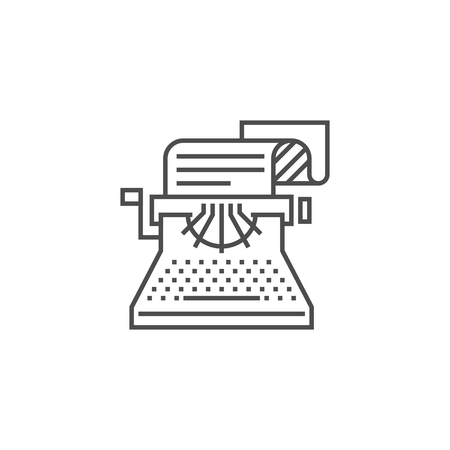 Copywriting Related Vector Thin Line Icon. Isolated on White Background. Editable Stroke. Vector Illustration.のイラスト素材