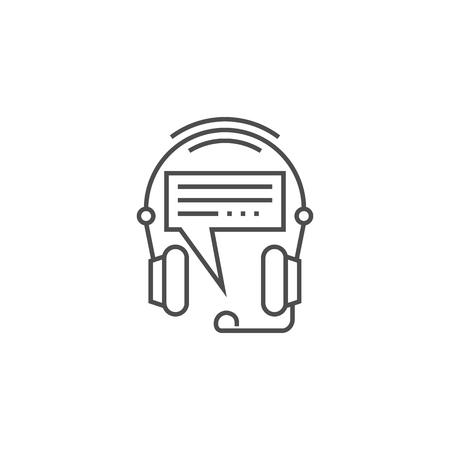 Support Related Vector Thin Line Icon. Isolated on White Background. Editable Stroke. Vector Illustration.のイラスト素材