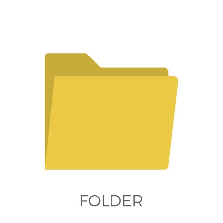 Folder Icon . Isolated on White Background. Trendy Flat Style.の写真素材