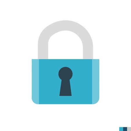 Padlock Related Flat Icon. Isolated on White Background. Trendy Flat Style.の写真素材