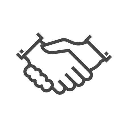 Handshake Thin Line Icon. Flat icon isolated on the white background. Editablefile. illustration.の写真素材