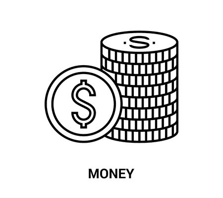 Money Icon. Thin Line Illustration - Adjust stroke weight - Expand to any Size - Easy Change Colour - Pixel Perfectの写真素材