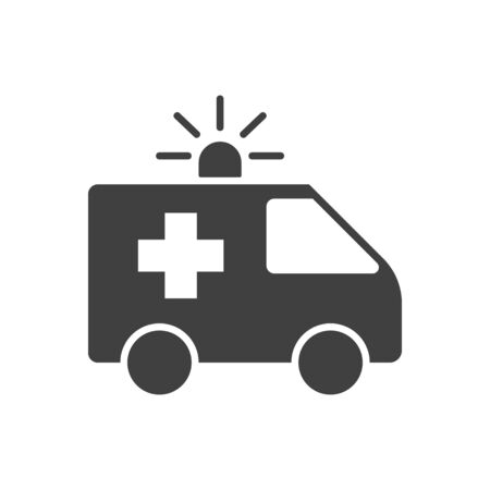 Ambulance Car Glyph Icon. Isolated on the White Background. Editablefile. illustration.の写真素材
