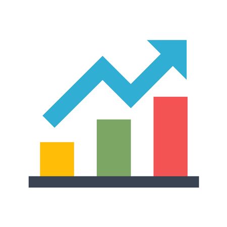 Bar Chart Icon. Flat icon isolated on the white background. Editablefile. illustration.の写真素材