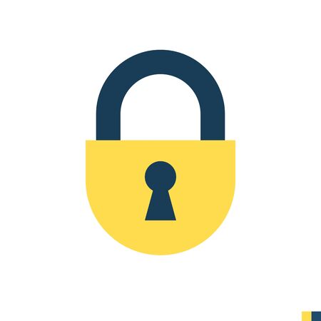 Padlock Related Flat Icon. Isolated on White Background. Trendy Flat Style.の写真素材