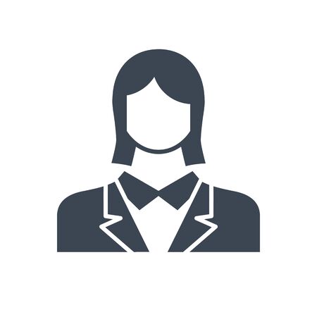 Employee Woman Glyph Flat Icon.の写真素材