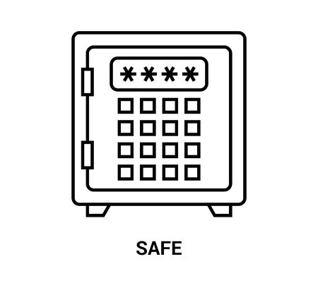 Safe Icon. Thin Line Illustration - Adjust stroke weight - Expand to any Size - Easy Change Colour - Pixel Perfectの写真素材