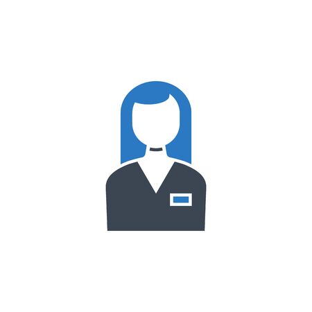 Employee Woman related vector glyph icon.のイラスト素材