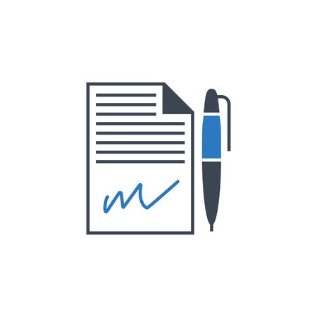 Contract related vector glyph icon.のイラスト素材