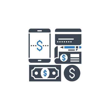 Payment Method related vector glyph icon.のイラスト素材