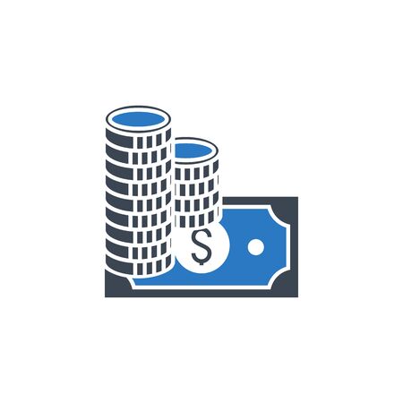 Salary related vector glyph icon.のイラスト素材