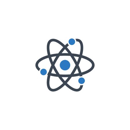 Atom related vector glyph icon.のイラスト素材