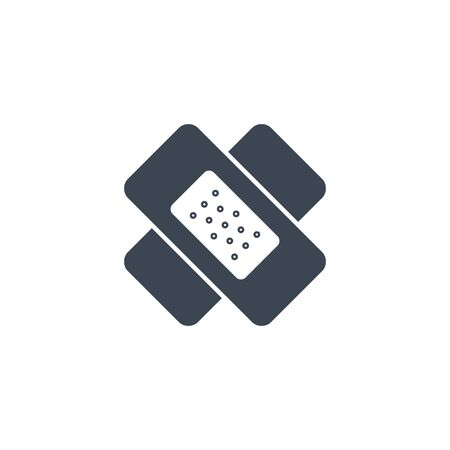 Bandage Plaster related vector glyph icon. Isolated on white background. Vector illustration.のイラスト素材