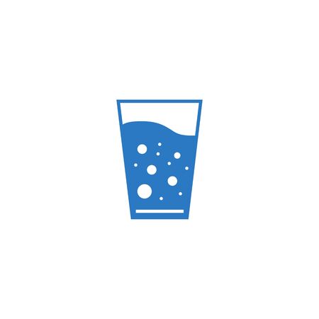 Glass of Water related vector glyph icon.のイラスト素材