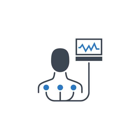 Electrocardiogram related vector glyph icon.のイラスト素材