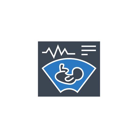 Ultrasound related vector glyph icon. Isolated on white background. Vector illustration.のイラスト素材