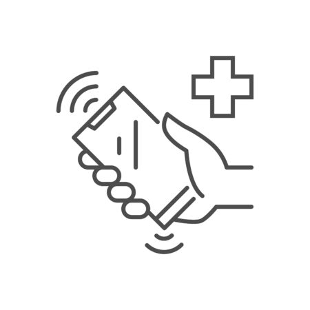 Call Doctor related vector thin line icon.のイラスト素材