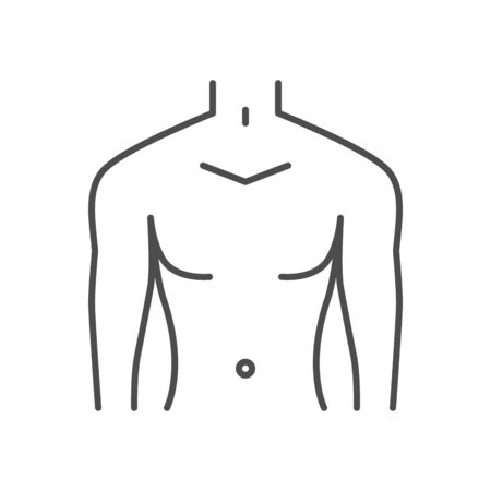 Male torso related vector thin line icon.の写真素材