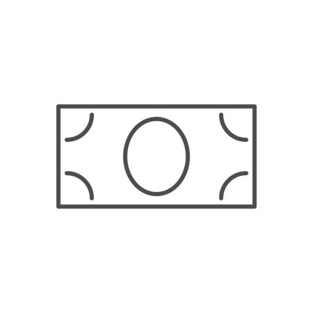 Dollar related vector thin line icon. Isolated on white background. Editable stroke. Vector illustration.のイラスト素材