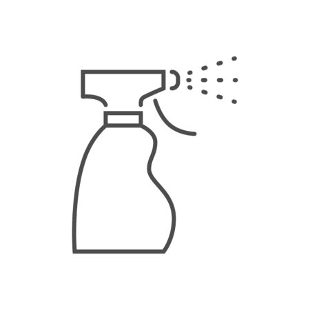 Medical alcohol spray disinfect related vector thin line icon. Isolated on white background. Editable stroke. Vector illustration.のイラスト素材