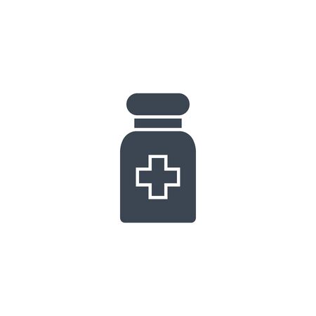 Pills Tube related vector glyph icon.のイラスト素材