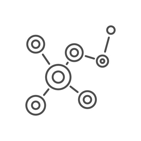 Molecule related vector thin line icon.のイラスト素材