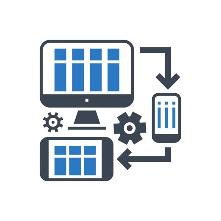 Responsive Web Design Vector Glyph Iconのイラスト素材