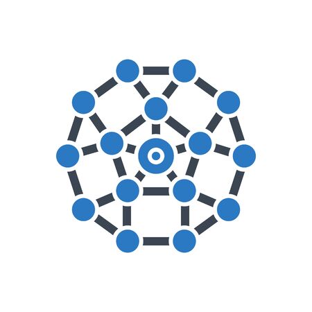 Network Vector Glyph Iconのイラスト素材